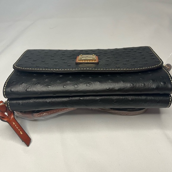 Dooney & Bourke Ostrich Double Compartment Crossbody Bag - Black - Picture 5 of 7